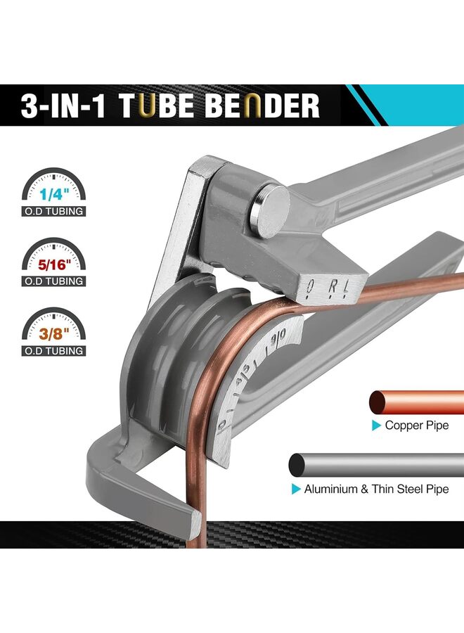 يُسلِّم أداة ثني الأنابيب، أداة ثني الأنابيب، 3 في 1، 1/4 بوصة، 5/16 بوصة، 3/8 بوصة، للأنابيب النحاسية والنحاسية والألومنيوم والفولاذية الرقيقة - Image 5